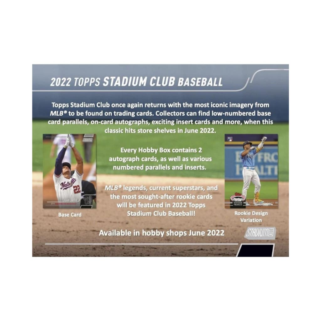 2022 TOPPS STADIUM CLUB BASEBALL HOBBY BOX