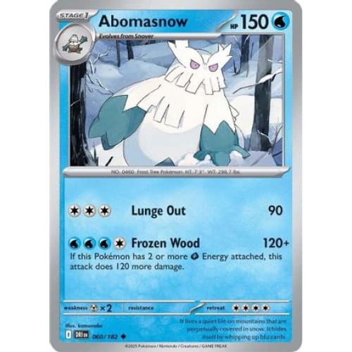 Abomasnow (60) Uncommon Reverse Holofoil - Single
