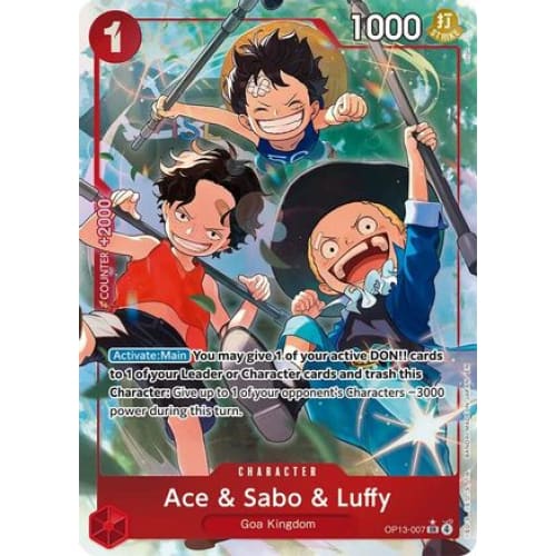 Ace & Sabo Luffy (Alternate Art) OP13-007 SR Carrying