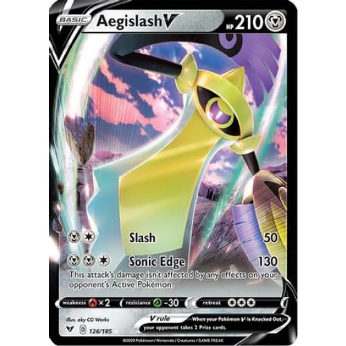 Aegislash V (126/185) Holo Rare Holofoil - Single