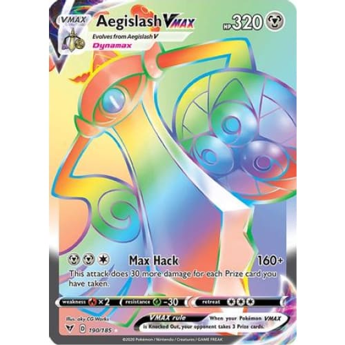 Aegislash VMAX (190/185) Holo Rare Holofoil - Single