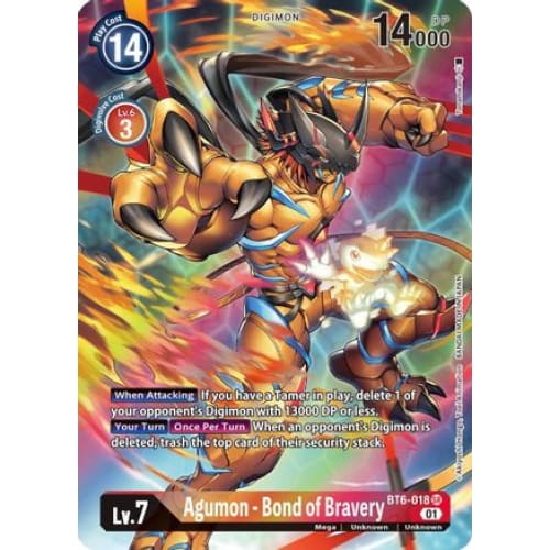 Agumon - Bond of Bravery (Alternate Art) (BT6-018 SR) Super