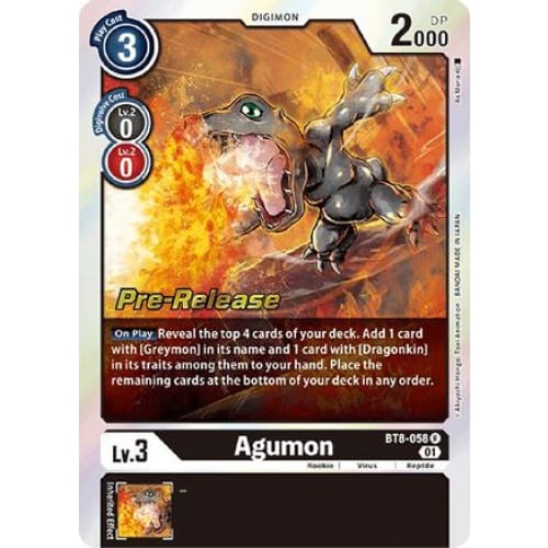 Agumon (BT8-058 R) Rare - Single