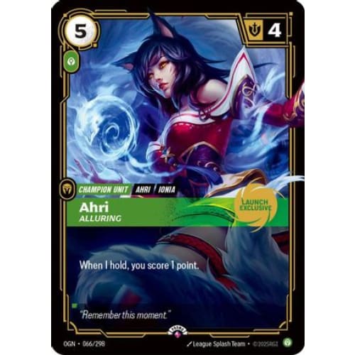 Ahri - Alluring (Launch Exclusive) (066/298) - Riftbound