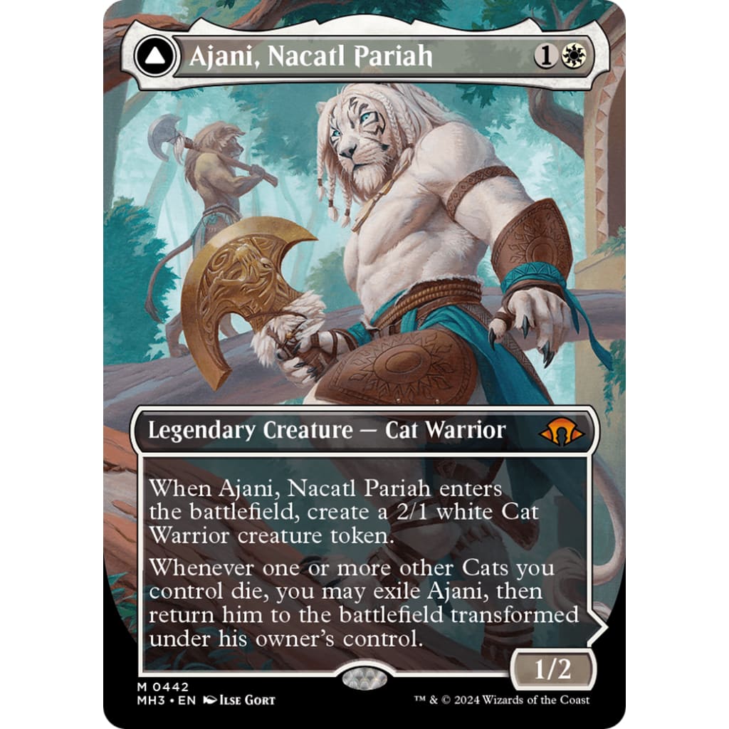 Ajani Nacatl Pariah // Avenger (MH3-442) (Borderless) Foil