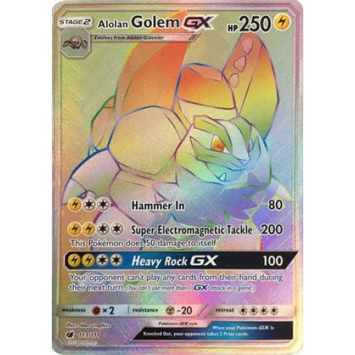 Alolan Golem-GX (113/111) Holo Rare Holofoil - Single
