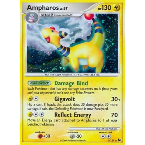 Ampharos (001/127) Holo Rare Holofoil - Single