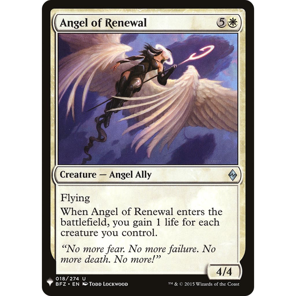 Angel of Renewal (PLST-BFZ-18) - Single