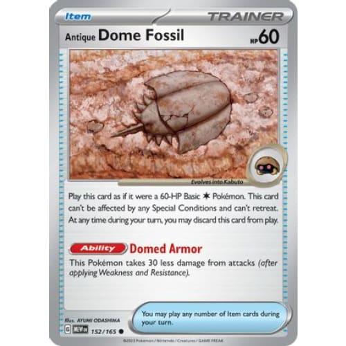Antique Dome Fossil (152) Common Reverse Holofoil - Single