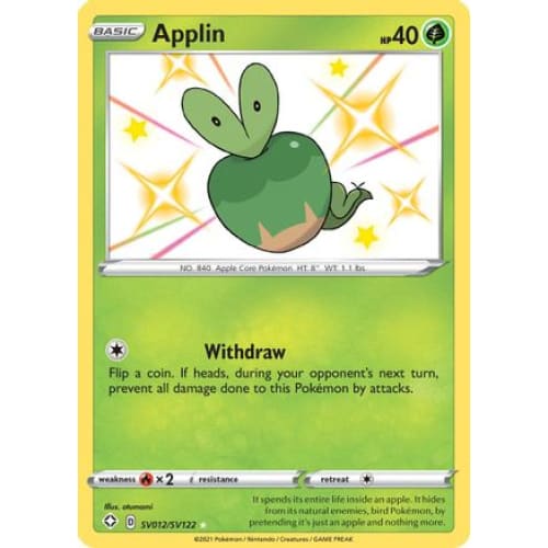 Applin (SV012/122) Rare Shiny Holofoil - Single