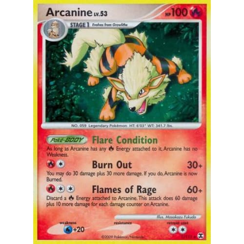 Arcanine (001/111) Holo Rare Reverse Holofoil - Single