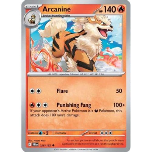 Arcanine (28) Uncommon - Single