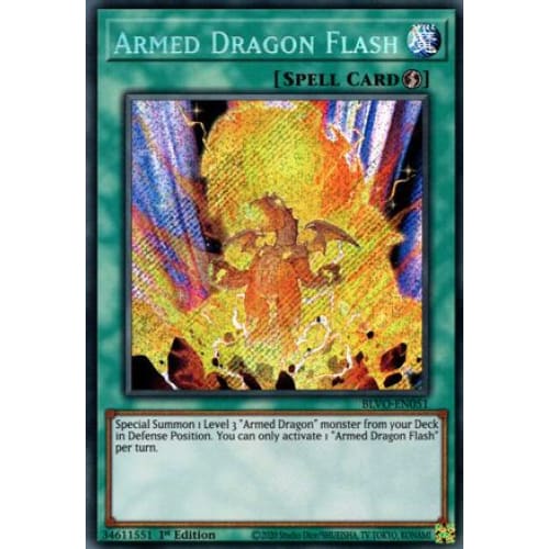 Armed Dragon Flash (BLVO-EN051) Secret Rare 1st Edition