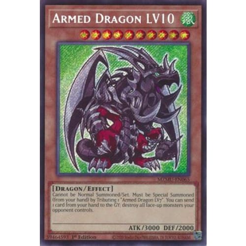 Armed Dragon LV10 - MZMU-EN065 Secret Rare 1st Edition