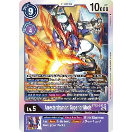 Arresterdramon: Superior Mode - BT12-083 - Super Rare Foil