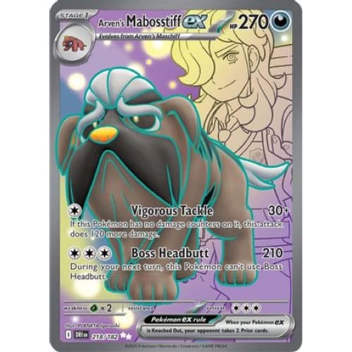 Arven’s Mabosstiff ex - 218/182 (218) Ultra Rare Holofoil