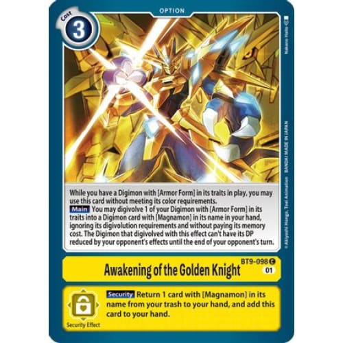 Awakening of the Golden Knight - BT9-098 - Common - Single