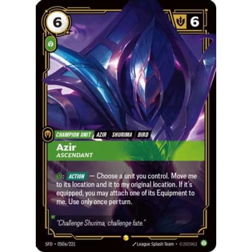 Azir - Ascendant (Alternate Art) (050a/221) - Spiritforged