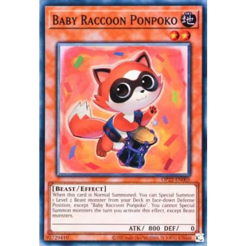 Baby Raccoon Ponpoko - OP22-EN005 Super Rare Unlimited
