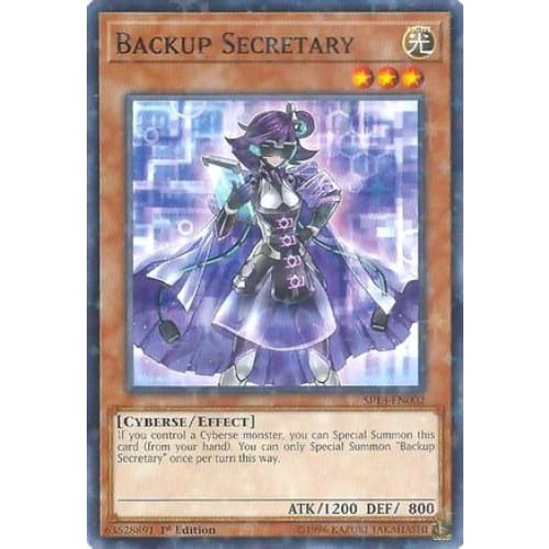 Backup Secretary (Starfoil) (SP18-EN002) Starfoil Rare 1st