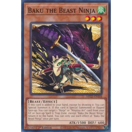 Baku the Beast Ninja - MP23-EN168 Common 1st Edition