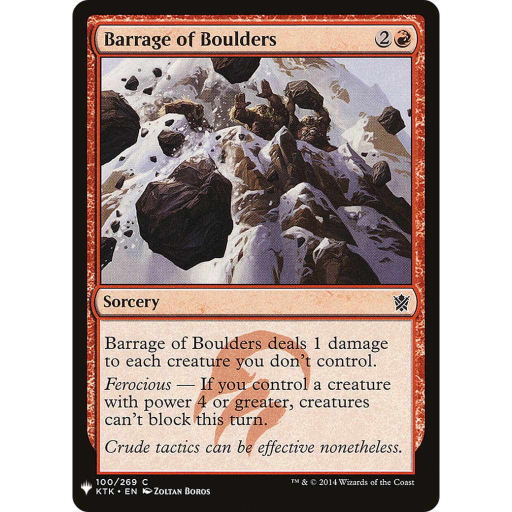 Barrage of Boulders (PLST-KTK-100) - Single