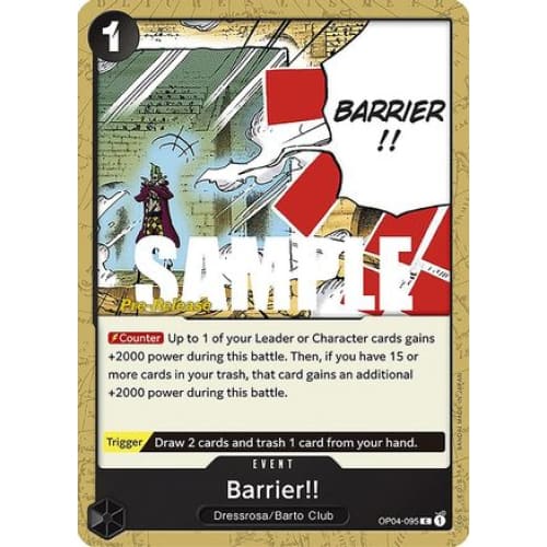 Barrier!! OP04-095 C Kingdoms of Intrigue Pre-Release Cards