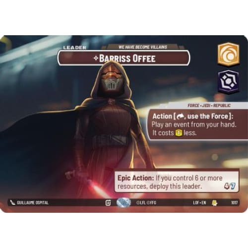 Barriss Offee - We Have Become Villains (Showcase) (1017)