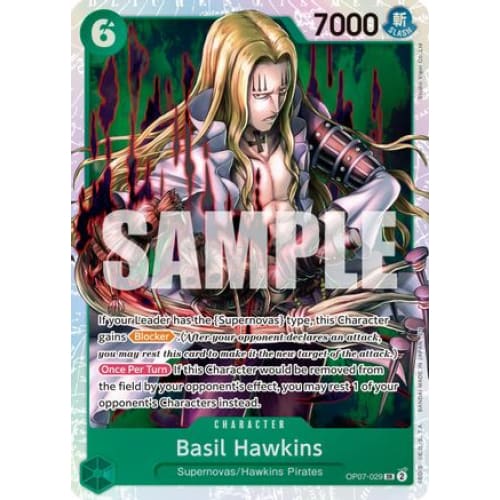 Basil Hawkins - OP07-029 (Reprint) SR Premium Booster -The