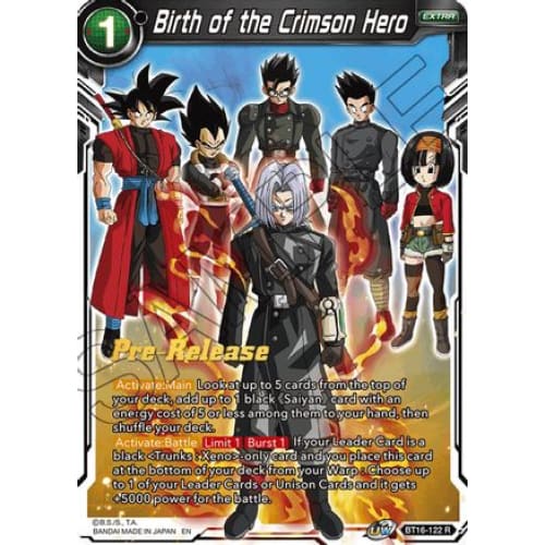 Birth of the Crimson Hero (Realm Gods Pre-Release Cards)