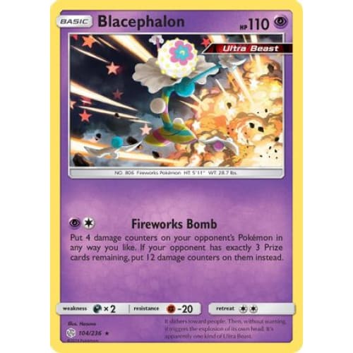 Blacephalon (104/236) Holo Rare Reverse Holofoil - Single