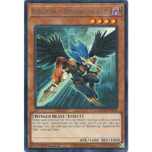Blackwing - Zephyros the Elite - MAZE-EN039 Rare 1st