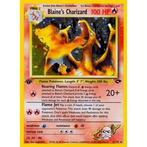 Blaine’s Charizard (002/132) Holo Rare Unlimited Holofoil