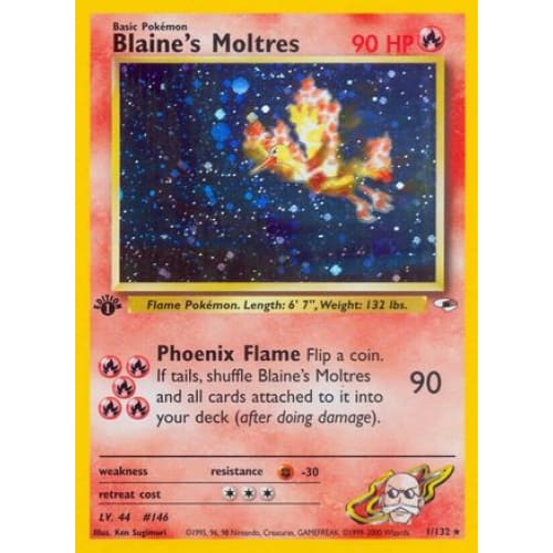 Blaine’s Moltres (001/132) Holo Rare 1st Edition Holofoil