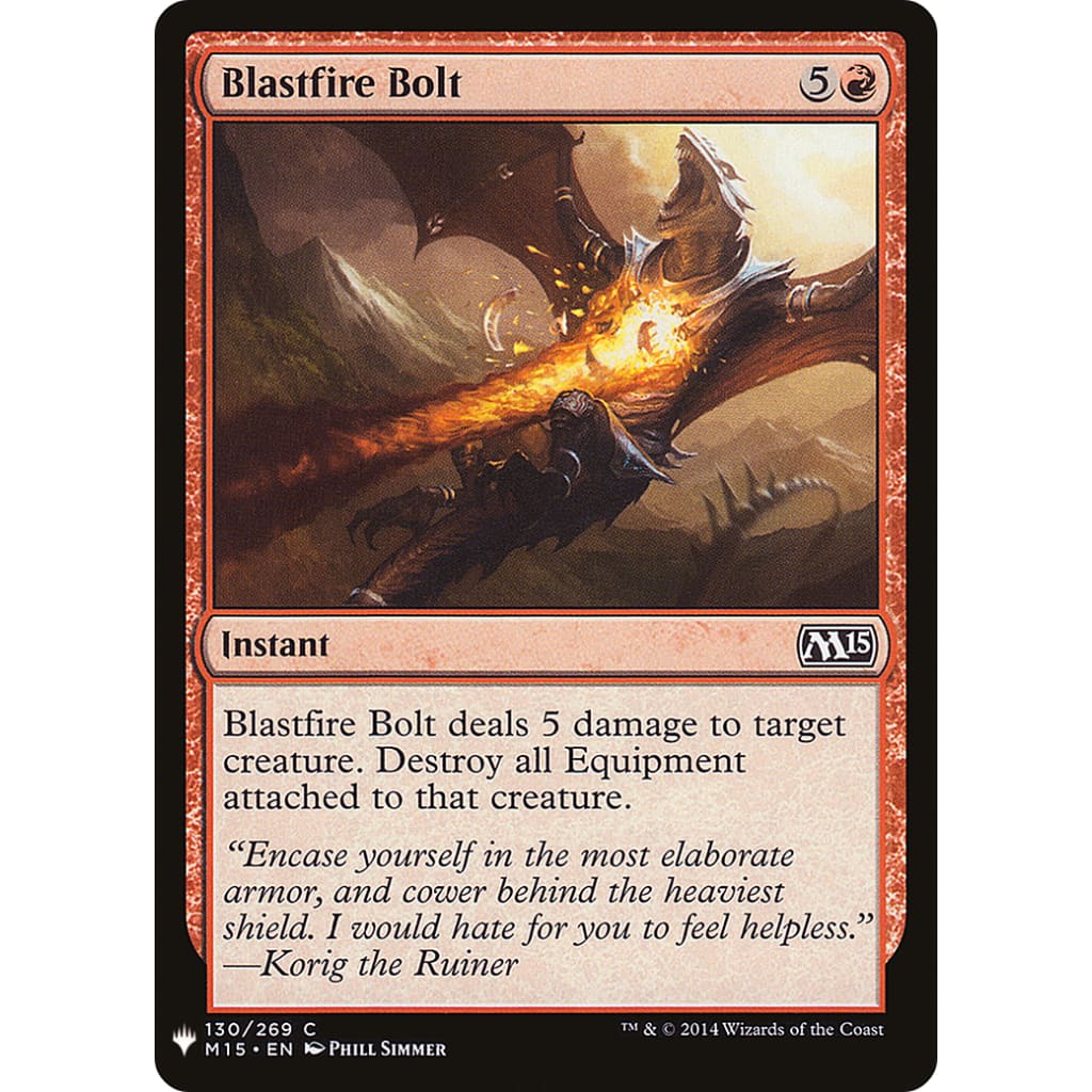 Blastfire Bolt (PLST-M15-130) - Single
