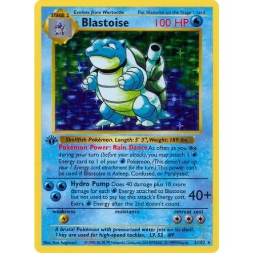 Blastoise (2) Holo Rare Unlimited Holofoil - Single