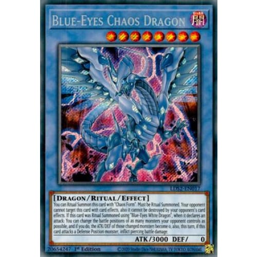 Blue-Eyes Chaos Dragon (LDS2-EN017) Secret Rare 1st Edition
