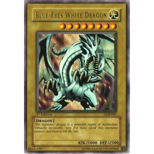 Blue-Eyes White Dragon (LOB-001) Ultra Rare 1st Edition