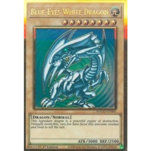 Blue-Eyes White Dragon (MAGO-EN001) Premium Gold Rare 1st