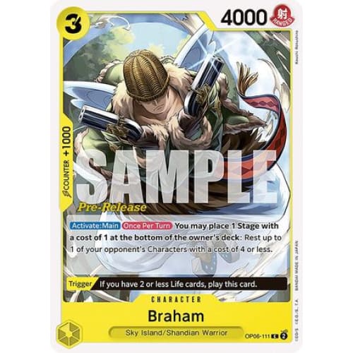 Braham OP06-111 C Wings of the Captain Pre-Release Cards