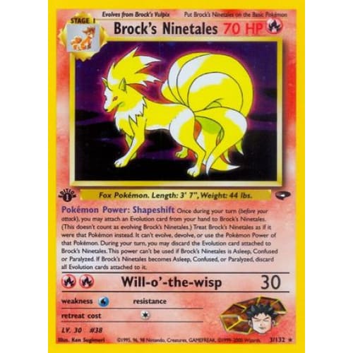 Brock’s Ninetales (003/132) Holo Rare 1st Edition Holofoil
