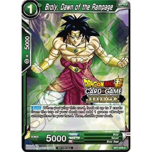 Broly Dawn of the Rampage (Judge Promotion Cards) - Single