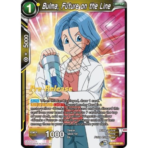 Bulma Future on the Line (Realm of Gods Pre-Release Cards)