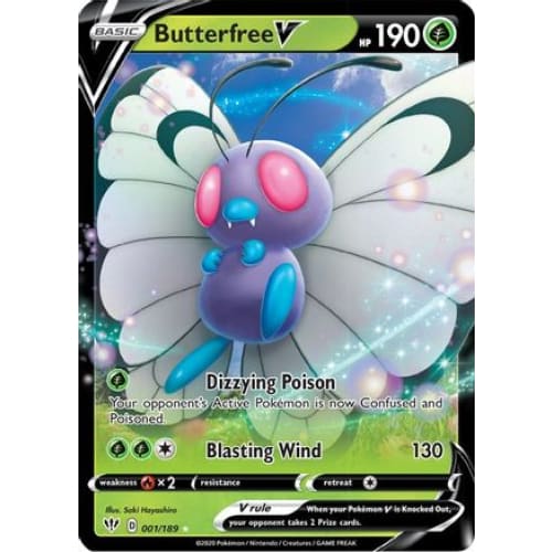 Butterfree V (001/189) Holo Rare Holofoil - Single