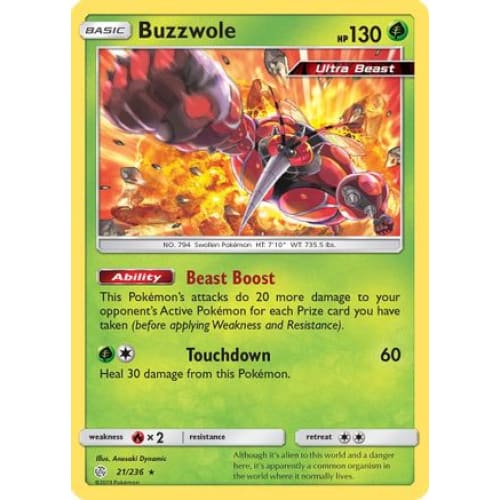Buzzwole (021/236) Holo Rare Holofoil - Single