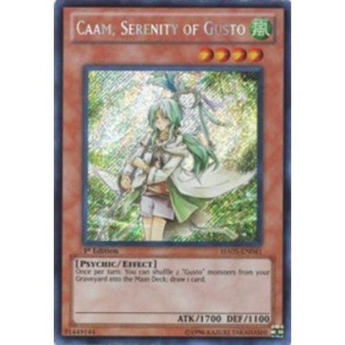 Caam Serenity of Gusto (HA05-EN041) Secret Rare 1st Edition