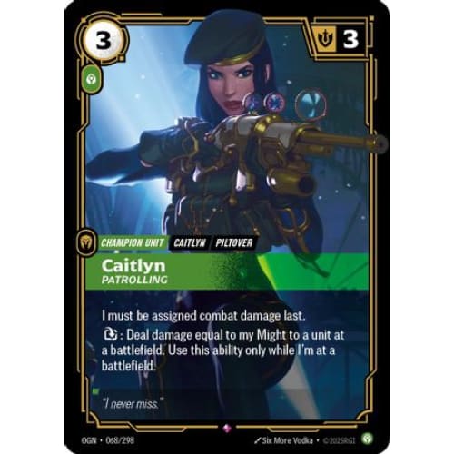 Caitlyn - Patrolling (068/298) - Origins Foil - Single