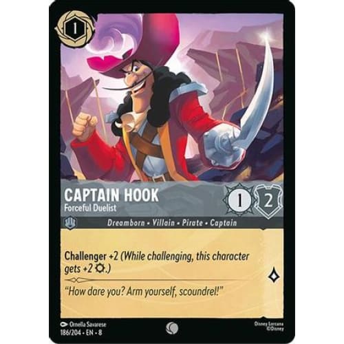Captain Hook - Forceful Duelist (186/204) - Reign of Jafar