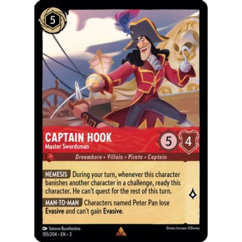 Captain Hook - Master Swordsman (105/204) - Into