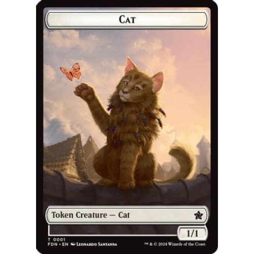 Cat (0001) // (0002) Doubled-Sided Token (-1 2) - Single